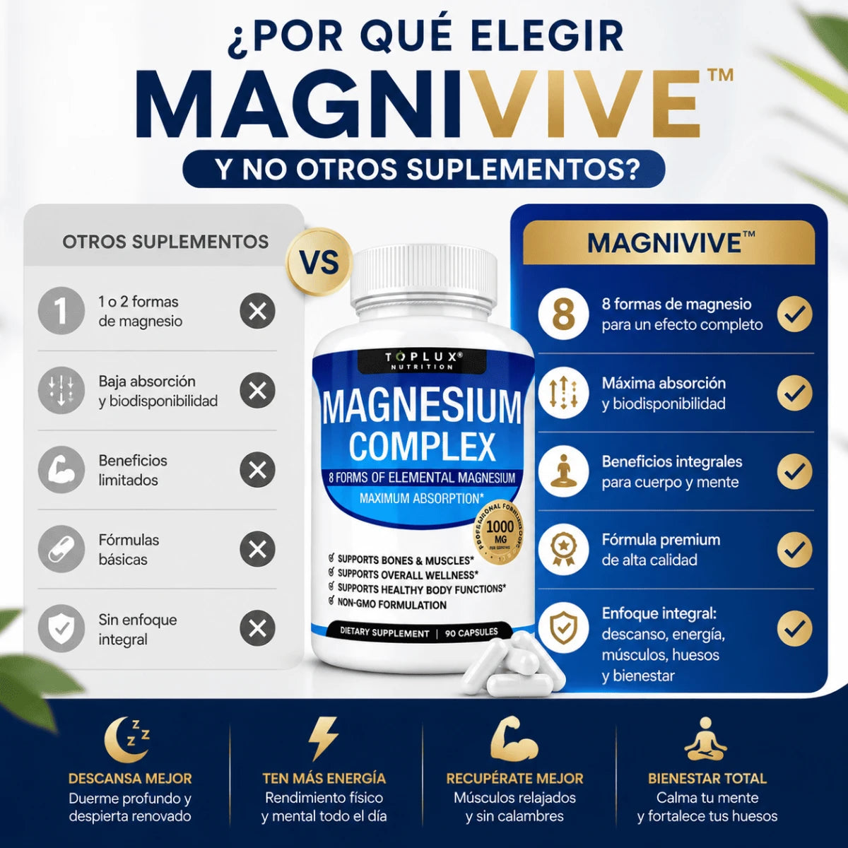 MagniVive™ Descansa profundo. Vive con energía