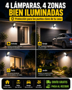 Set de 4 Lámparas Solares LED con Sensor