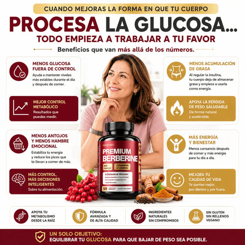 GlucoFit™ Menos glucosa, menos peso - BERBERINA PREMIUM